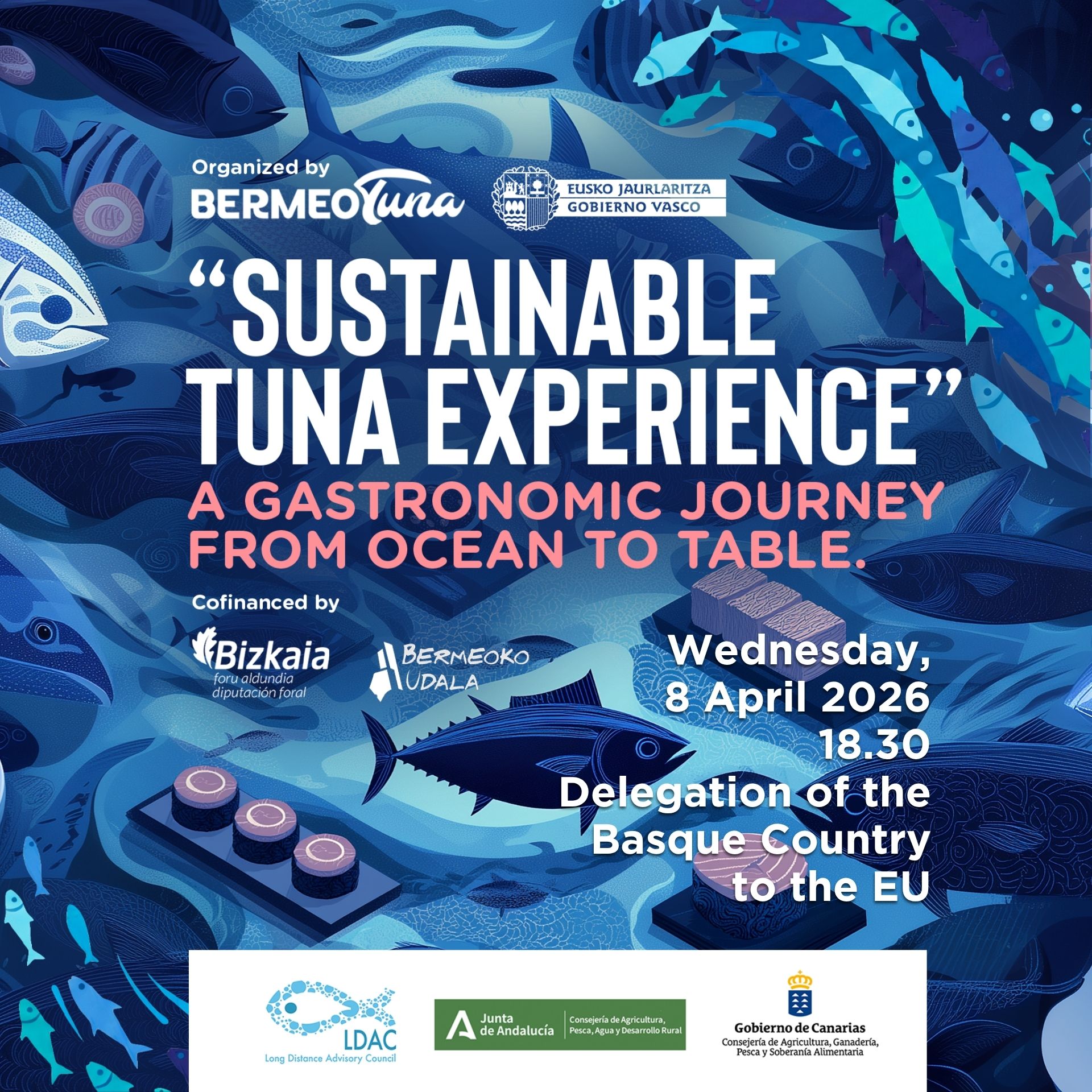 Bermeo Tuna lleva a Bruselas su modelo de atún sostenible con una experiencia gastronómica “del océano a la mesa”